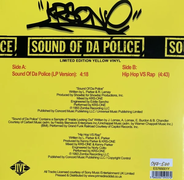 ES765001Y_2 Sound Of Da Police b/w Hip Hop Vs Rap