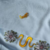 Jigit Daisy double sleeve baby blue hoodie
