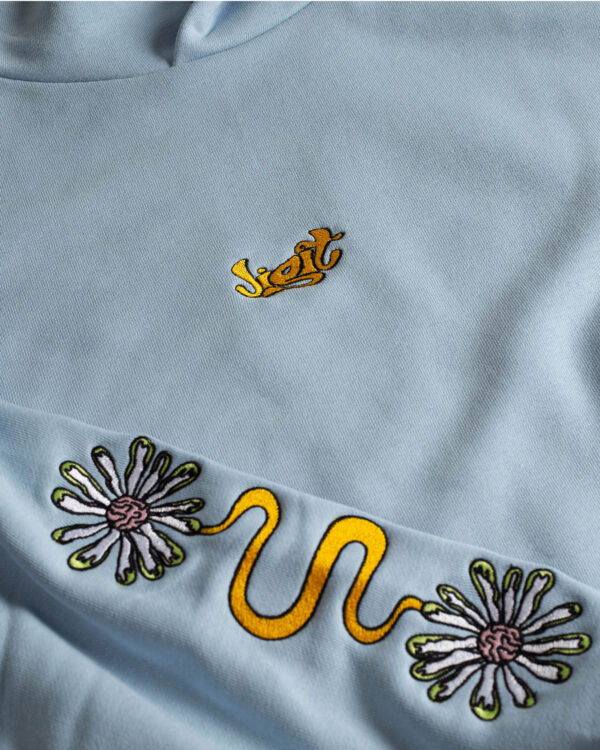 Jigit Daisy double sleeve baby blue hoodie