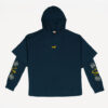 Jigit Daisy double sleeve navy hoodie