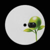 White Blank Vinyl Record Disc Label Sticker Template Mock Up. Isolated on Black Chimeric Edens EP