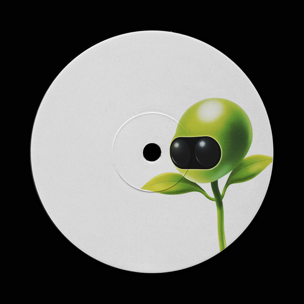White Blank Vinyl Record Disc Label Sticker Template Mock Up. Isolated on Black Chimeric Edens EP