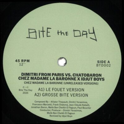 BTD002 Chez Madame La Baronne – Unreleased Idjut Boys Versions (Repress)