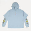 Jigit Daisy double sleeve baby blue hoodie