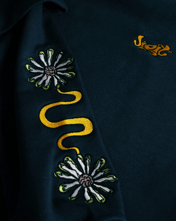 Jigit Daisy double sleeve navy hoodie